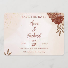 Convites Wedding Save the Date Card | Elegant Botanical 