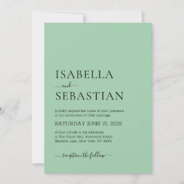 Convites Wedding Simple Dark Sea Green