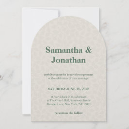 Convites Wedding Simple Floral Emerald Green