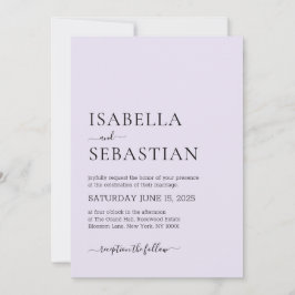 Convites Wedding Simple Modern Lavender