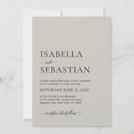 Convites Wedding Simple Modern Light Gray