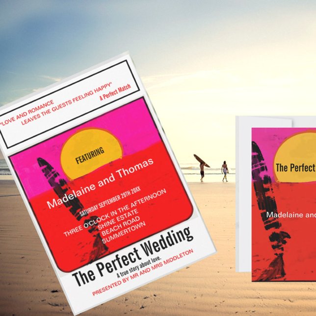 Convites Wedding Summer Beach Retro Poster (Criador carregado)