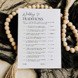 Convites Wedding Traditions Bridal Shower Trivia Game Card