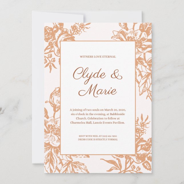 Convites Weedding Fall Invitation Nude  (Frente)