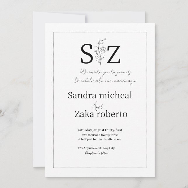 Convites weeding invitation  (Frente)