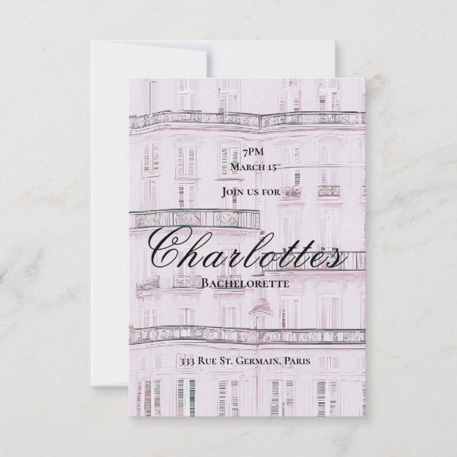 Convites Weekend a Paris Bachelorette  Invitation (Frente)