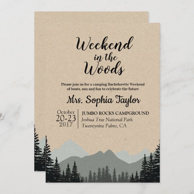 Convites Weekend in the Woods Invitation (Frente/Verso)
