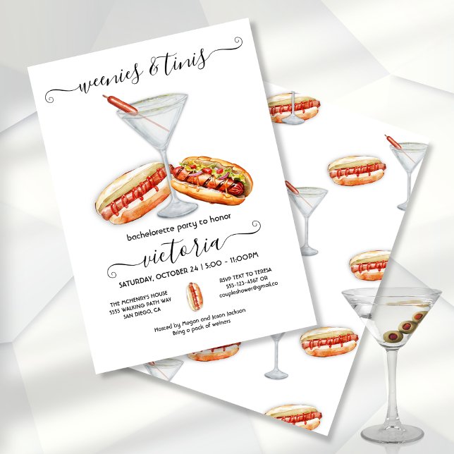 Convites Weenies & Tinis Birthday Bachelorette (Criador carregado)