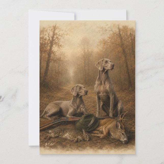 Convites Weimaraner – Caçador Fantasma Prateado (Frente)