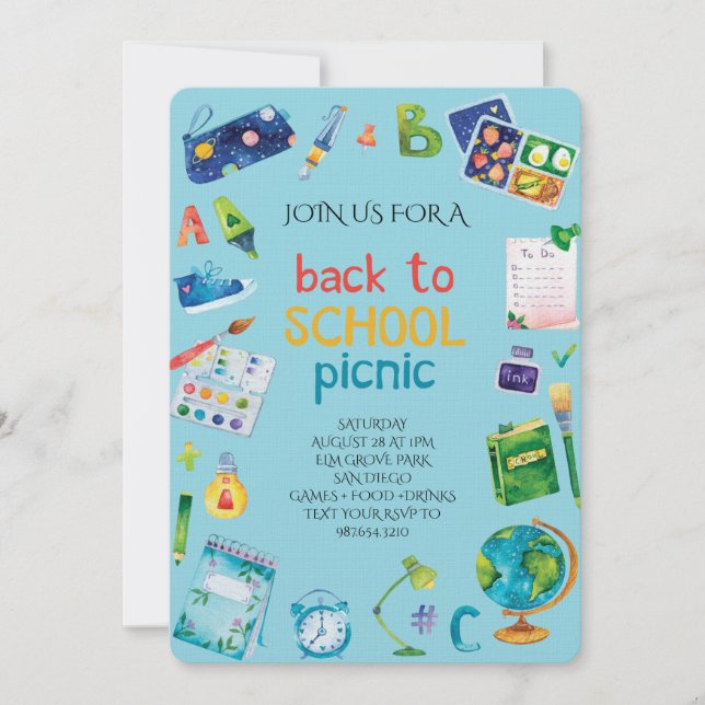 Convites Welcome Back School Picnic (Frente)