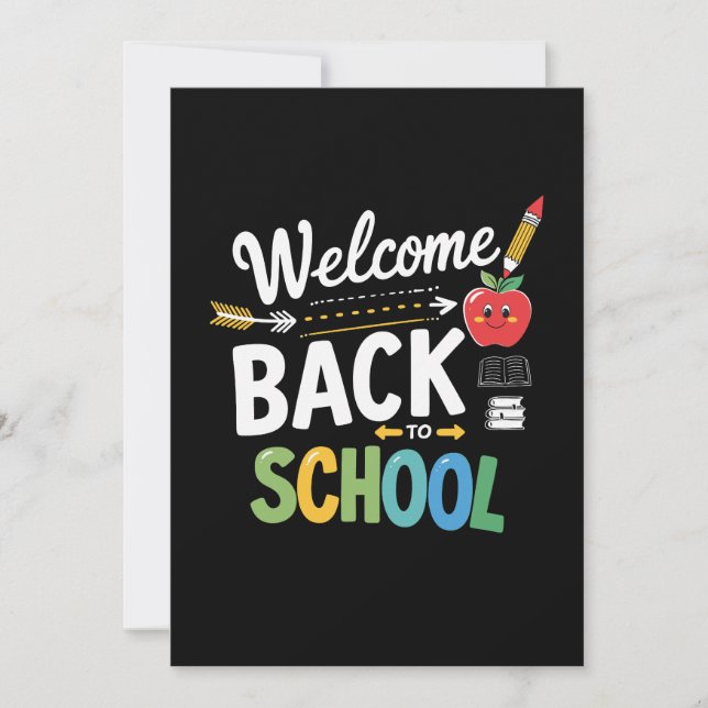Convites Welcome Back To School First Day of School Teacher (Frente)