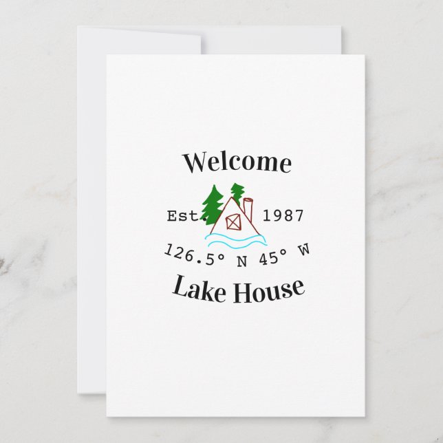 Convites Welcome lake house corrdinated est. Year mountain  (Frente)
