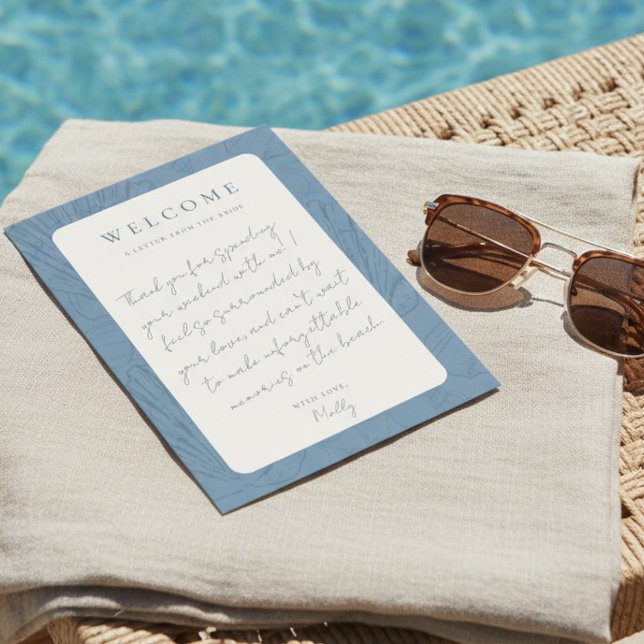 Convites Welcome Letter from the Bride Coastal Bachelorette (Welcome Letter from the Bride Coastal Bachelorette Invitation)