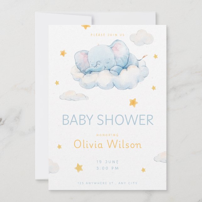 Convites Welcome Little Star Baby Shower (Frente)