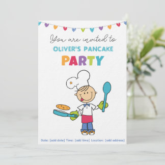 Convites Welcome to Pancake Party invitation