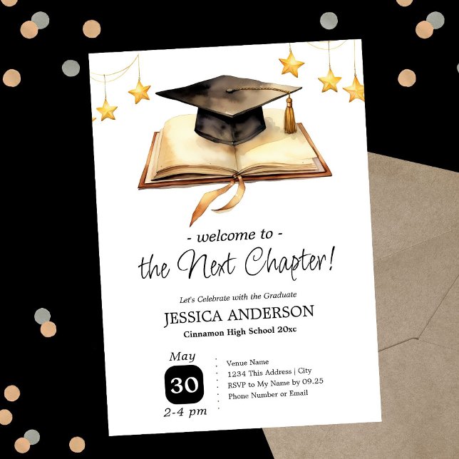 Convites Welcome to the Next Chapter Graduation Party  (Criador carregado)