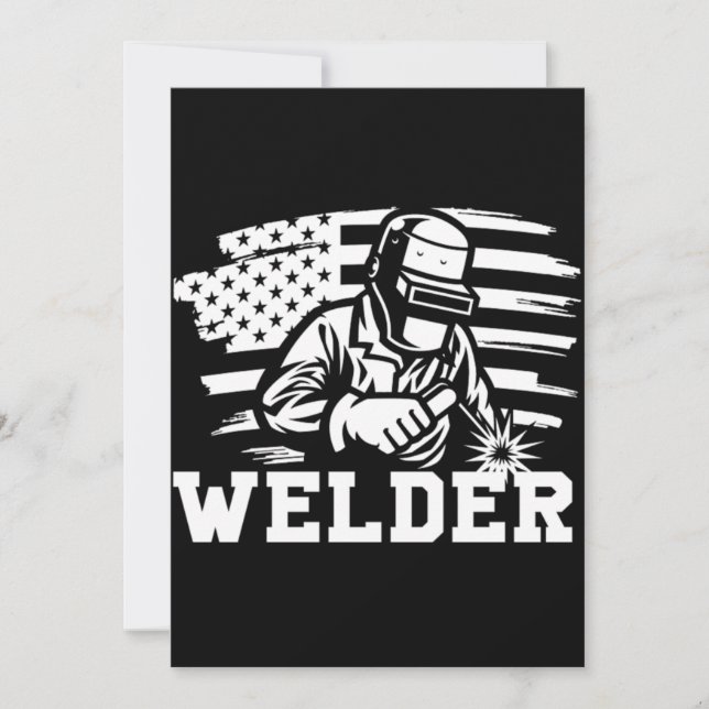 Convites Welder Welders American Flag Profession Job Gift (Frente)