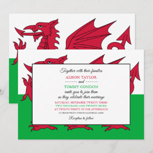 Convites Welsh Flag, Flag of Wales Wedding