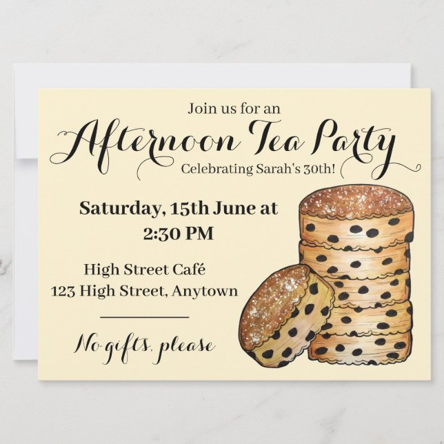 Convites Welshcakes Bolos Galeses Chá da Tarde Comida Britâ (Frente)