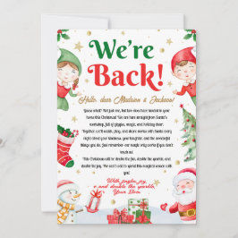 Convites We're Back Elf Arrival Letter Elves Christmas