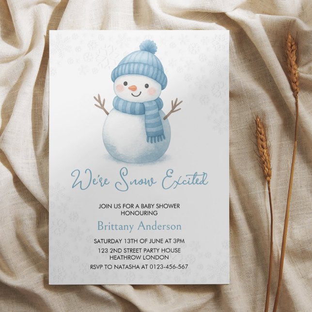 Convites We're Snow Excited Snowmen Boy Baby Shower (Criador carregado)
