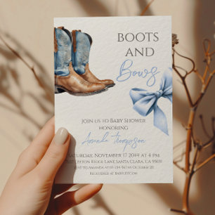 Convites Western Boy Boots and Arcos Blue Chá de fraldas