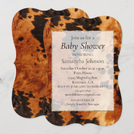Convites Western Brown Cowhide