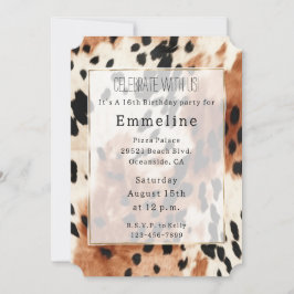 Convites Western Brown Cream Animal Cowhide