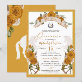 Convites Western Charro Ouro Yellow Roses Quinceanera