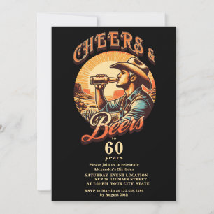 Convites Western Cheers and Beers até 60 anos Parte de Aniv