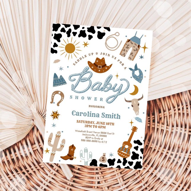 Convites Western Cowboy Baby Shower Invitation (Criador carregado)
