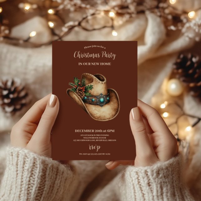 Convites Western Cowboy Hat Christmas 9 Photo   (Criador carregado)