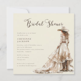 Convites Western Cowgirl and Lace Cowboy Boots Baby Shower