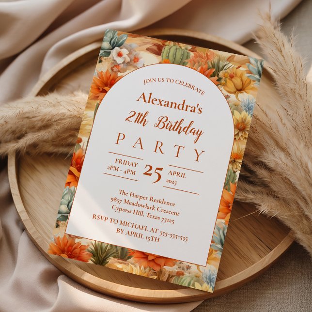 Convites Western Desert Birthday Party (Criador carregado)