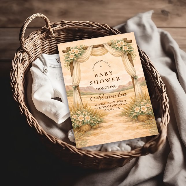 Convites Western Desert Floral Arch Baby Shower (Criador carregado)