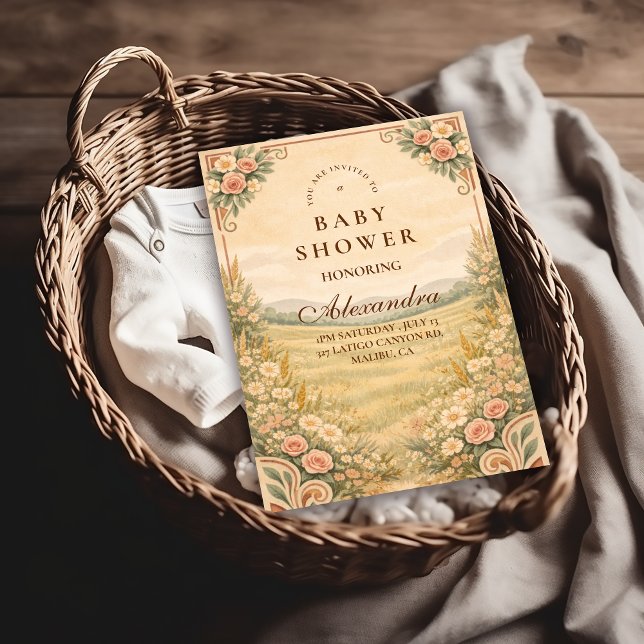 Convites Western Desert Floral Baby Shower (Criador carregado)