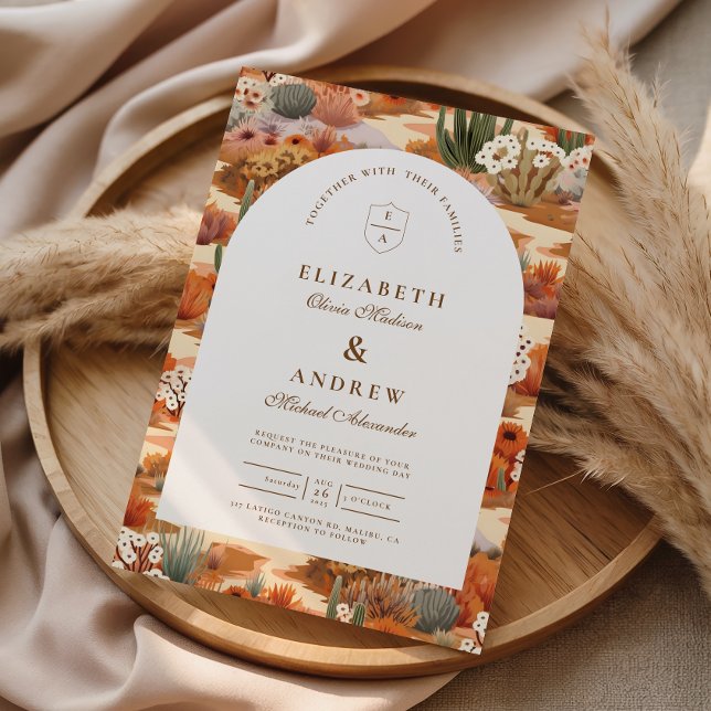 Convites Western Desert Floral Wedding (Criador carregado)