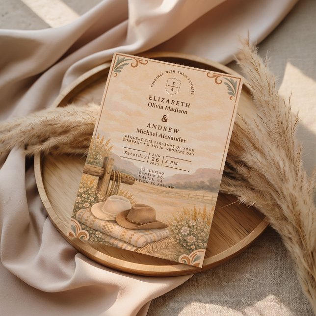 Convites Western Desert Ranch Wedding (Criador carregado)