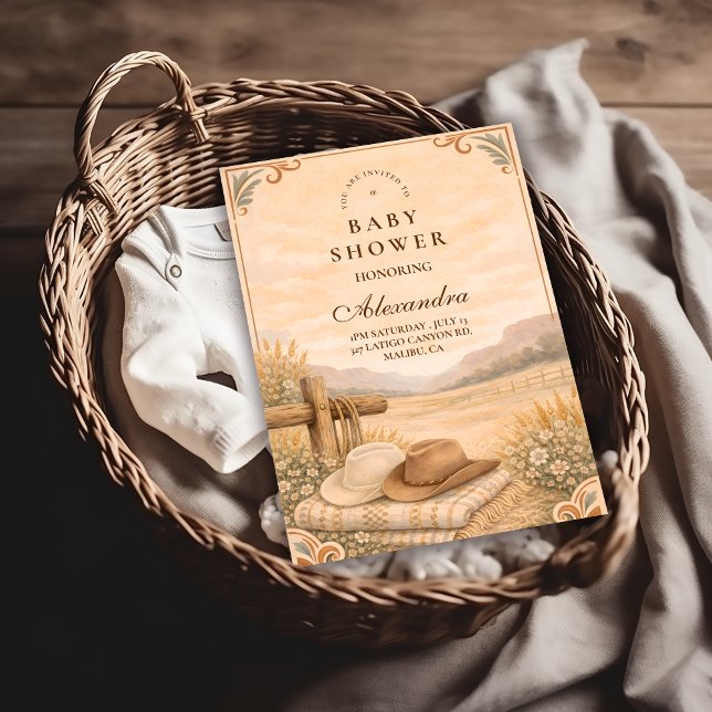 Convites Western Desert Saddle Baby Shower (Criador carregado)