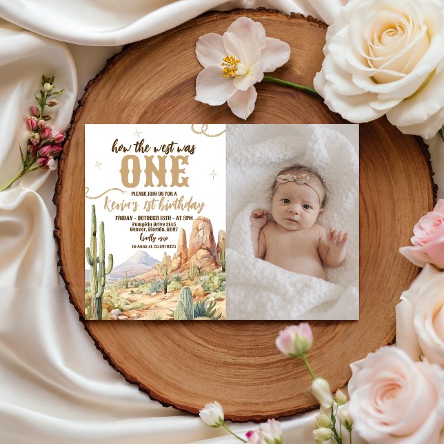 Convites Western First Birthday Photo Invite (Criador carregado)
