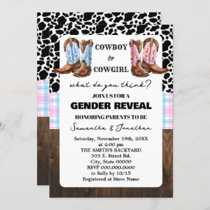Convites Western Gender Reveed Country Boots