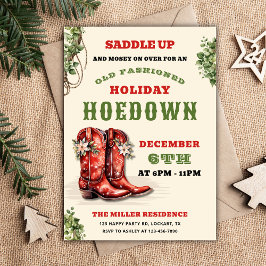 Convites Western Holiday Hoedown, cowboy de Natal