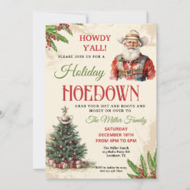 Convites Western Holiday Hoedown Invite, Papais noeis De Co
