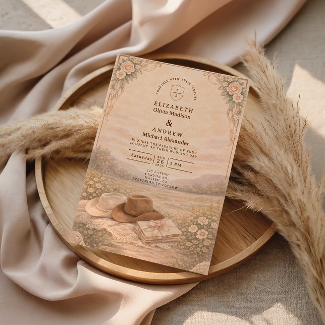 Convites Western Meadow Keepsake Wedding (Criador carregado)