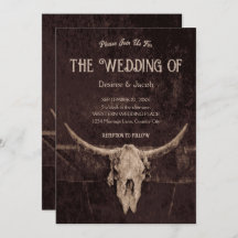 Western Rustic Country Rodeo Bull Crânio