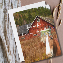 Convites Western Rustic Sunflower Horse Country Birthday In