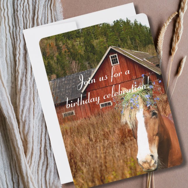 Convites Western Rustic Sunflower Horse Country Birthday In (Criador carregado)