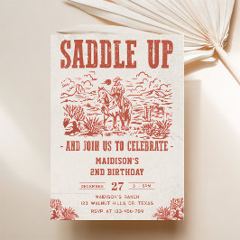 Convites Western Saddle Junta-Se A Nós Para Festa de aniver