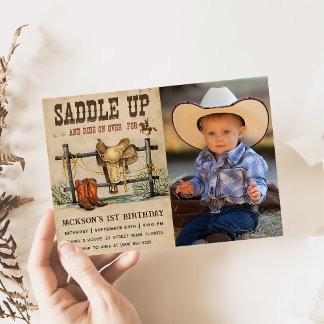 Convites Western Saddle Para Cima E Continua Para Aniversár
