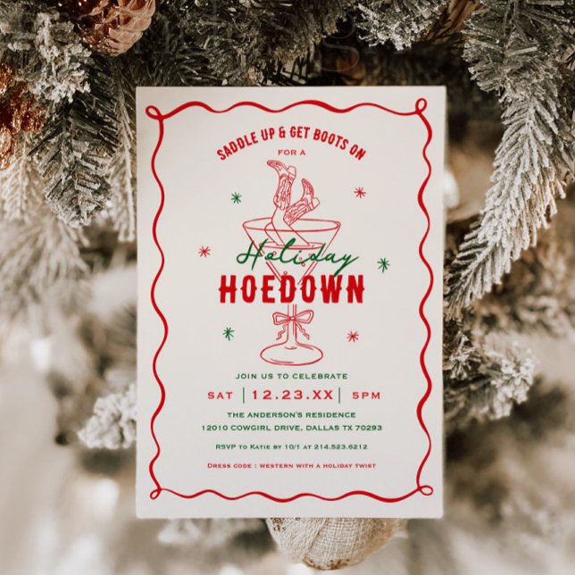 Convites Western Saddle Up Holiday Hoedown Party (Criador carregado)